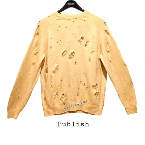 Publish Distressed Vintage Mens Sweater sz Medium - Picture 1 of 8